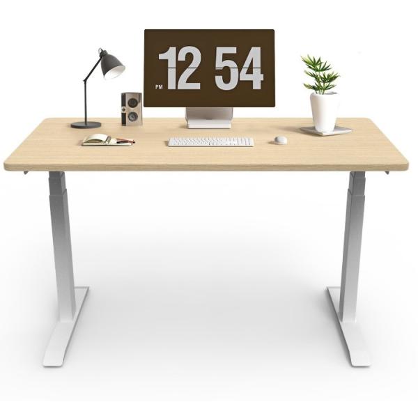 Sturdy Wooden Panel Desk Adjustable Height Office Furniture For Ergonomic