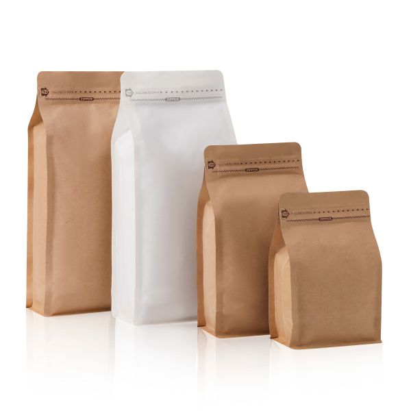 Custom Logo 250g Flat Bottom Coffee Packaging Bag Self-Sealing Plastic Pouch with Air Valve