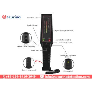5 Level Sensitivity Handheld Metal Detector Wand Durable ABS Plastic With LED