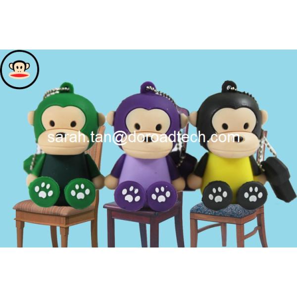 Original A Grade Chipset Customized Cute Monkey PVC Cartoon USB Flash Drives