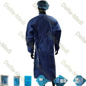 SMS SMMS SMMMS Disposable Surgical Gown With 4 Waist Belts