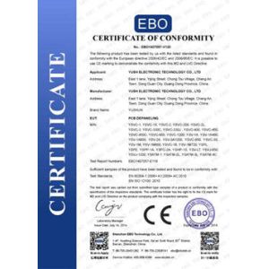 ShenZhen YES Electronics Machinery Co.,Ltd Certifications