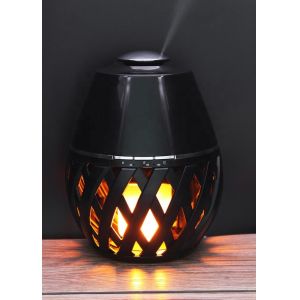 Bamboo Portable Cool Mist LED Flame Lamp Bluetooth Speaker
