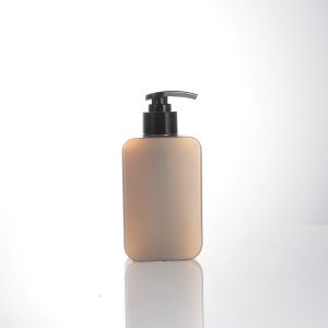 Flat Square 200ml PET Lotion Push Shampoo Pump Bottles