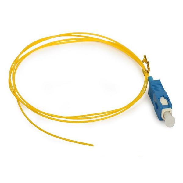 Yellow SM Pigtail Fiber Optic Cable G652D Simplex 0.9 / 2.0mm LSZH For CATV