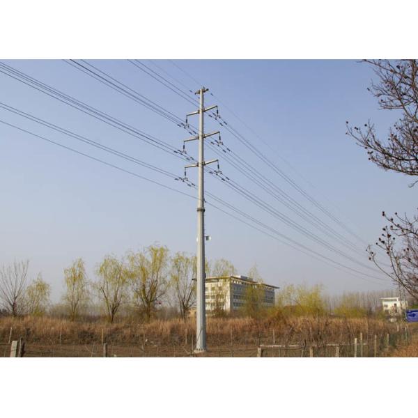 Quality Self Supporting Monopole Transmission Steel Tower Conical / Round / Polygonal Shape for sale