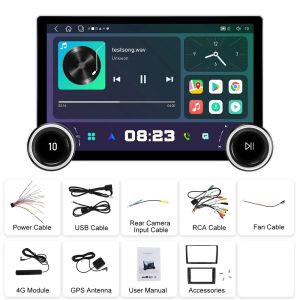 Dual Knobs Universal Car Radio For 11.8 Inch Landscape Display With Carplay