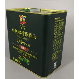 Rectangular Cooking Oil Tin Can Container 2L With Spout Cap