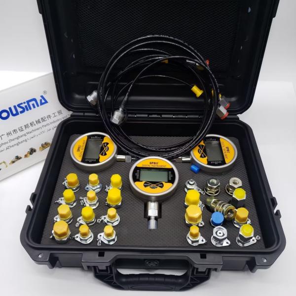 Quality Excavator Hydraulic Pressure Test Gauges Kit With 3 Pressure Gauges 3 Test Hoses for sale