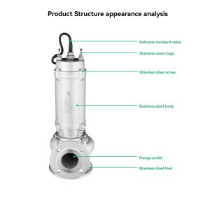 Stainless Steel Non Clog Submersible Pump for Mud Sewage Dirty Water