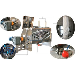 Dry Powder Ribbon Loading 70% 210L Horizontal Plough Mixer