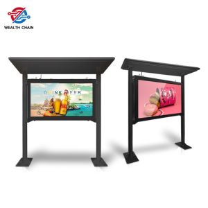 65" Sunshade Outdoor LCD Kiosk With Media Player Speaker Network