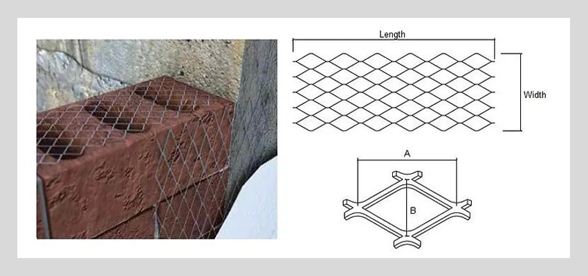 Carbon Steel Black Brick Wall Wire Mesh 2.5" X 60FT