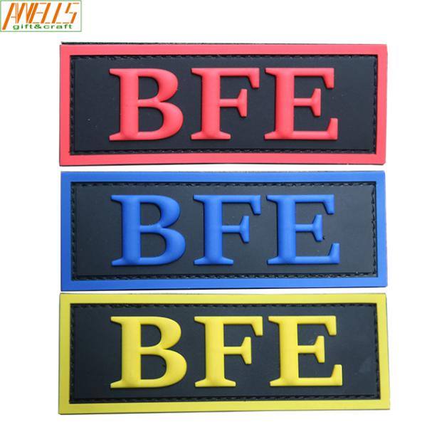 Eco Friendly Morale PVC Patch Embossed Logo Flexible For Garment