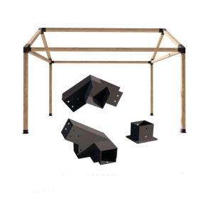 China Slanted Roof Pergola DIY Bracket Kit for Iron Wood Beams and Durable Steel Support on sale
