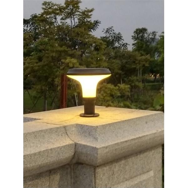 IP65 Outdoor Decorative Lantern Stone Gate Solar Pillar Light with Dimmer Support