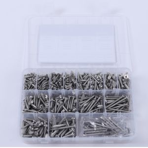 M3 4 5 6 Self Tapping Screws Assortment Kit Pan Head and Flat Head 304 Stainless