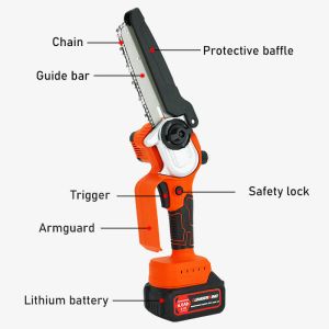 Portable 6 Inch Cordless Chainsaw Brushless Mini Electric Battery Chainsaw With