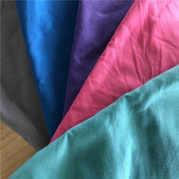 Polyester Nylon Double Side Brushed Quick Dry Cleaning Cloth Suede Fabric for Beach Towel