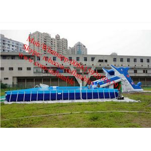 Wholesale backyard swimming pool inflatable pool with slide metal frame swimming pool from china suppliers