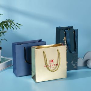 Custom Logo Luxury Paper Takeaway Bag With Handle For Gifting Tea Clothes