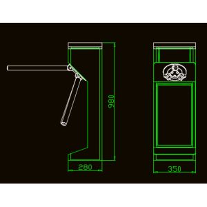 Slim Vertical Semi-automatic Solenoid type Tripod Turnstile KT-114A