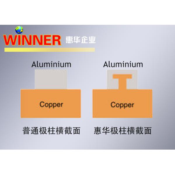 Composite Type Aluminum Copper Pole For Increasing Battery Connection Strength