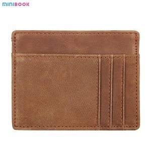Custom Logo Men's Genuine Leather RFID Front Pocket Wallet for Ultra Slim Card