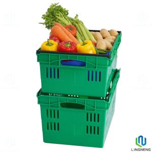 48L Nestable Plastic Crates , Stackable Plastic Harvest Crates