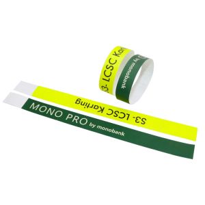 Security Paper Event Wristbands Adjustable Fit Full Color Bar Coding