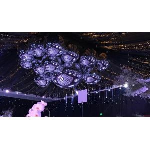 Double Layer Inflatable Advertising Balloons Silver Inflatable Mirror Ball