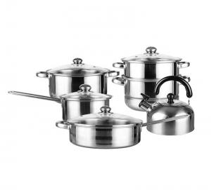 China Different lid kitchen food cooking pot combination cookware set with kettle on sale