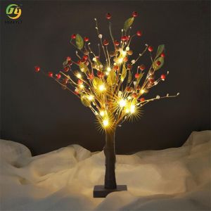 USB Beautiful Iron Plastic Bedside Table Lamp Tree Shape