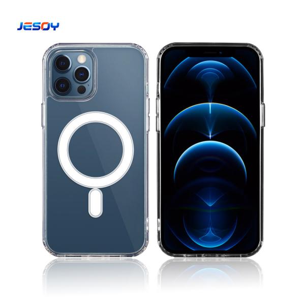 Anti-Yellowing Compatible Magsafe Phone Case Transparent Shockproof For iPhone