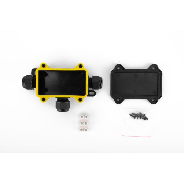 Waterproof Cable Connection Box H Type 3 Way Plastic Black Color Quick Terminal