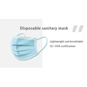 Non Woven Filterable Sanitary Mask Outdoor Face Mask With Elastic Earloop
