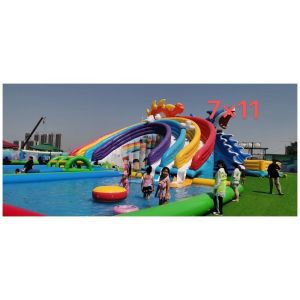 Gonflables Toboggans Bords de Piscines Inflatable Water Slide with Pool Juegos