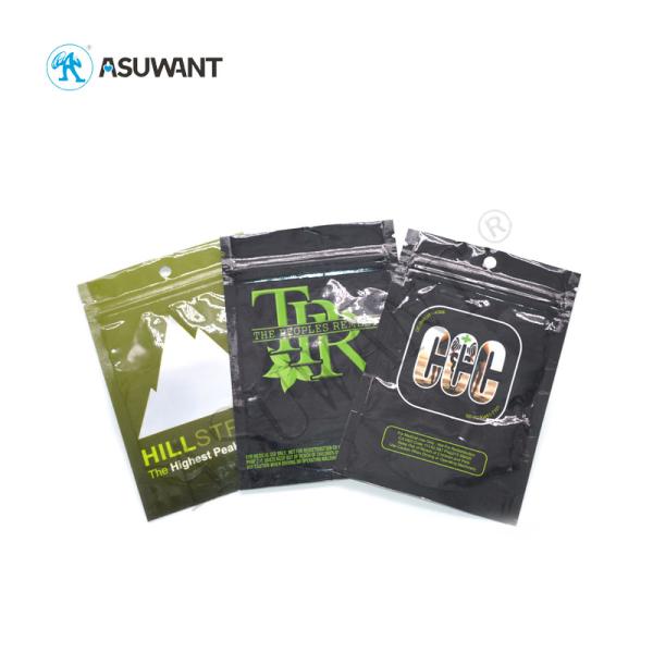 Recycled Foil Lined Smell Proof Zipper Bags Custom Printed Zipper Stash Type For Marijuana