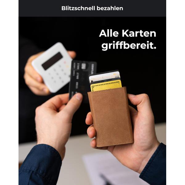 First Layer Crazy Horse Genuine Leather Men's Wallet Short Retro Card Box Cowhide Wallet