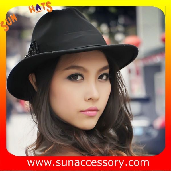 0070361 Sun Accessory customized winter wool felt fashion style fedora hats