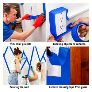 Rubber Glue 14 Days UV Resistant Easy Removal Painter Light Blue Color Masking