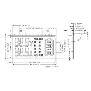 Customized Voltmeter LCD Display 6 O′Clock Segment LCD Display