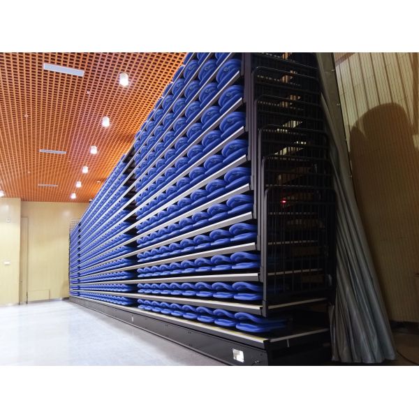 Durable Rust-Resistant Adjustable Retractable Bleacher Seating for Multi-Purpose Sports Venues