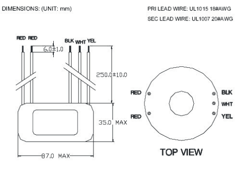 Ring Shape High Voltage Toroidal Transformer Small Volume Toroidal Coil Structure