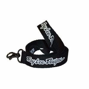 Personalized OEM Logo Sublimation Printing Lanyard Black Blue Color For Key