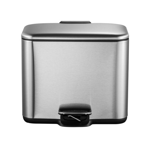3L*2 Recycle Bins 2 division Stainless Steel Pedal Bin Rolling Cover Type
