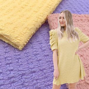 Breathable Spandex Polyester Knit Crinkle Bubble Fabric Jersey