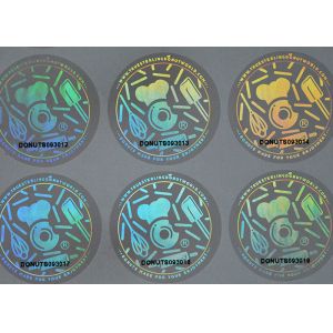Wholesale Custom design print security holographic label with black serial number from china suppliers