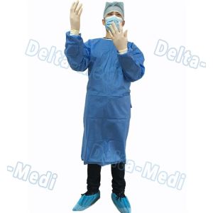 China Blue Disposable Surgical Gown , SMS Surgeon Gown With Hand Towels on sale