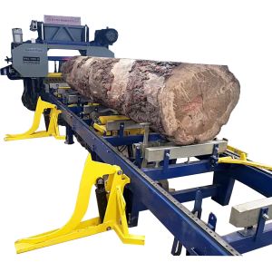 Wholesale Full Automatic Horizontal Band Saw Mill Machine with log loading arm,hydraulic log rotation from china suppliers